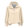 thumbnail image 3 of TaTaai 2026 Spring Summer Solid Color Button Top for Women Long Sleeve Round Neck Casual Blouse Soft Comfy Lightweight Daily Vacation Outfits Gift, 3 of 5