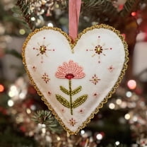Valentine's Day Handmade Beaded Heart Ornament – 2D Flat Acrylic Heart-Shaped Decor, Romantic Hanging Pendant for Home Party