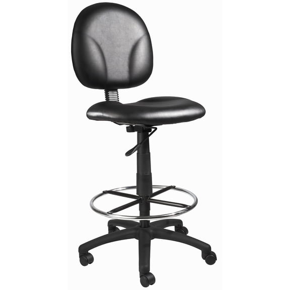 Scranton & Co 26.5" Fabric Adjustable Seat Height Drafting Stool in Black