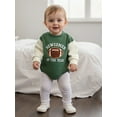 thumbnail image 6 of BemeyourBBs Baby Girls Boy Football Outfits Bubble Romper Sweatshirt Rubby Embroidery Long Sleeve Bodysuit Newborn Spring Fall Winter Going Home Outfit, 6 of 8