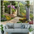 thumbnail image 4 of Shiartex  Romantic Spring Secret Garden Tapestry Wall Hanging  Colorful Blossoming Flowers Green Plants Outdoor Nature Tapestry Home Wall Decor Aesthetic Living Room Bedroom Dorm Decor Painting, 4 of 6