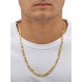 thumbnail image 3 of PalmBeach Jewelry Men's Figaro-Link 2-Piece Chain Necklace and Bracelet Set Gold Ion-Plated 22" 8" (6.5mm), 3 of 5