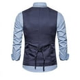 thumbnail image 4 of Work Vest For Men Qiggri New Splicing Fake Two-Piece Breasted Top Casual Men's Suit Top Mens Suit Vest, 4 of 4
