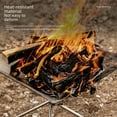 thumbnail image 3 of Foyer de Camping Pliable en Acier Inoxydable Moyen avec Grille de Gril - Foyer Extérieur Léger et Portable pour Feux de Camp, Barbecues et Cuisson - Résistant à la Rouille pour les Sorties de Camping et les Aventures en Plein Air, 3 of 5