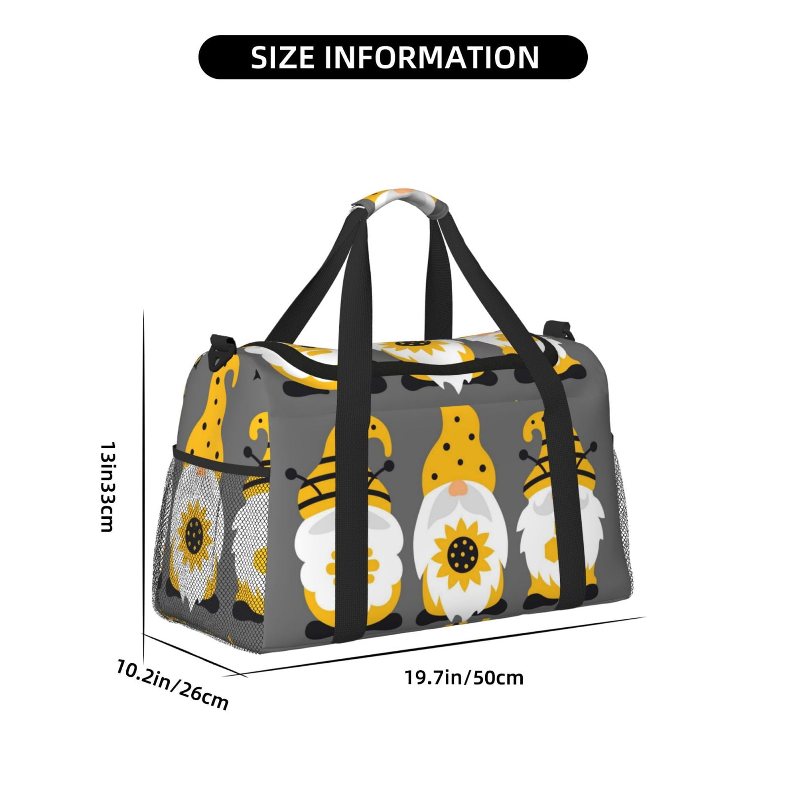 Fuzoiu Bee Kind Print Travel Duffle Bag,Carry On Tote Bags,Duffel Bag,Sport Gym Bag, Hospital Bag for Labor and Delivery, Overnight Bag,Luggage Bag