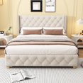 thumbnail image 1 of Linen Upholstered Platform Bed -Mattress Not Included, 1 of 17