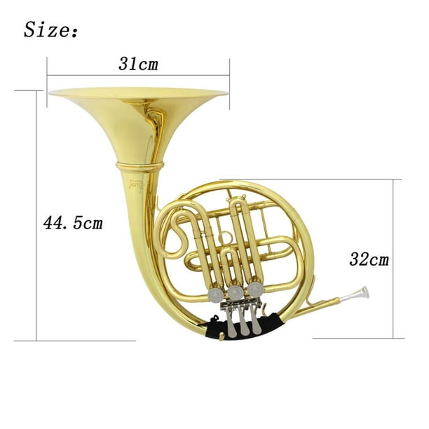 Three Key Bb Flat Trumpet Pocket Brass Wind Instrument with Gloves Cleaning  Cloth Carrying Case 