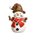 thumbnail image 3 of Figura de muñeco de nieve navideño, escultura navideña pintada a mano, figura de recuerdo de fiesta, estatua de mesa para fiesta de chimenea infantil, 3 of 9