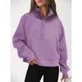 thumbnail image 6 of FUNING  Womens Sweatshirts Half Zip Cropped Pullover Fleece Quarter Zipper Hoodies 2025 Fall Fashion Outfits Clothes, 6 of 6