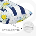 thumbnail image 3 of Sikiie Daisy Striped Nautical Print Plush Pillow Cover, Wrinkle-proof and Stain-resistant Pillow Protector without Pillow Core, Home Decoration-16"x24", 3 of 6