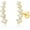 Yellow Gold, variant on Solid 14k Gold Graduated Crawler Curved Bar Climber Five Stone Stud Earrings