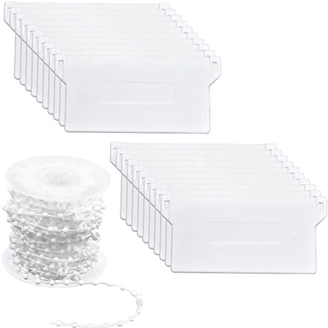 20 Piece Vertical Blinds Weight Bottom Slats 89mm (3.5") x 10m Blinds Repair Kit, White