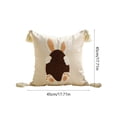 thumbnail image 3 of Deeceymbur 18x18 Inch Easter Pillowcase Embroidered Rabbits Design Soft Polyester Decorative Cover for Sofa Living Room Holiday Decor, 3 of 6