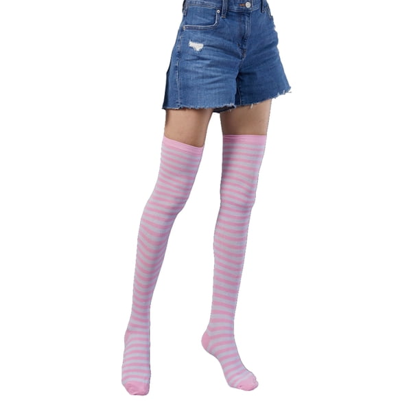 Minnieouse Medias Pantimedias Calcetines altos coloridos iris Muslo Fiesta de juegos de rol Medias tipo 22