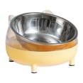 thumbnail image 2 of 15 degree Tilted Elevated Cat Bowls Water Bowls with Stand Feeding Station Stainless Bowl Non Raised Dish for Indoor Cats Puppy Kitten Yellow, 2 of 7