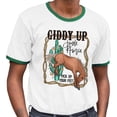 thumbnail image 2 of Giddy up Jingle Horse Ringer Tee Shirt Unisex Large White/Kelly Green, 2 of 5