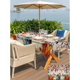 thumbnail image 4 of Outdoor Tablecloth with Umbrella Hole and Zipper, Vintage Orange Blue Fall Rectangle Table Cloth 60x120 Inch Waterproof Tablecloth, Thanksgiving Maple Leaf Pumpkins Vintage Picnic Table Cover, 4 of 7