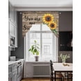 thumbnail image 4 of Sunflower Yellow Kitchen Swag Valances for Windows, Sunshine Butterfly Farmhouse Wood Brown Swag Valances Curtains for Living Room, Rod Pocket Window Treatments for Bathroom, Bedroom, Cafe, 56"x36", 4 of 6