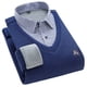 thumbnail image 5 of Suéter de cuello de camisa de manga larga de dos piezas falso acolchado de terciopelo para hombre, suéter casual cálido, otoño e invierno, 5 of 5