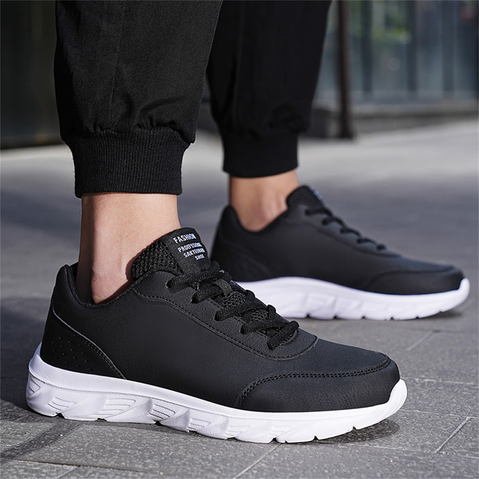 LEEy world Golf Shoes Men Men s Light Sneakers Tennis Running Slip on Shoes Casual Walking Work Cross Training Shoes Fashion Gym Trainer White