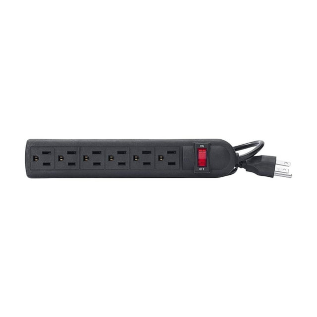 Bunblic 6 Outlet Power Strip for Multiple Devices Overload Protection Versatile Power Outlet with Switch for Commercial, Home, Garage 100cm