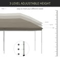 thumbnail image 5 of Outsunny 10' x 20' Pop Up Canopy Tent with Steel Frame, 3-Level Adjustable Height and Storage Bag, Instant Sun Shelter Event Tent for Patio Backyard and Garden, Brown, 5 of 9