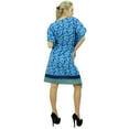 thumbnail image 6 of Phagun Printed Blue Cotton Short Kaftan Drawstring Caftan Night Wear Coverup-20, 6 of 10
