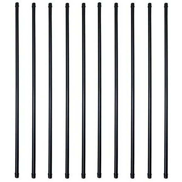 MTB 3/4 Inch Round x 36 Inch Length Staircase Deck Balusters Standard Plain Black Coated for Stair/Deck/Porch Pack of 10