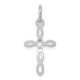 thumbnail image 4 of FJC Finejewelers 14 kt White Gold Loop with Center Heart Cross Charm 23 mm x 11 mm, 4 of 6