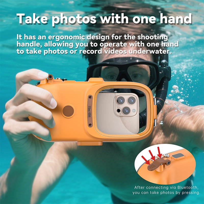 Underwater Phone Diving Case – 15m Waterproof, One-Hand Operation, HD Tempered Glass