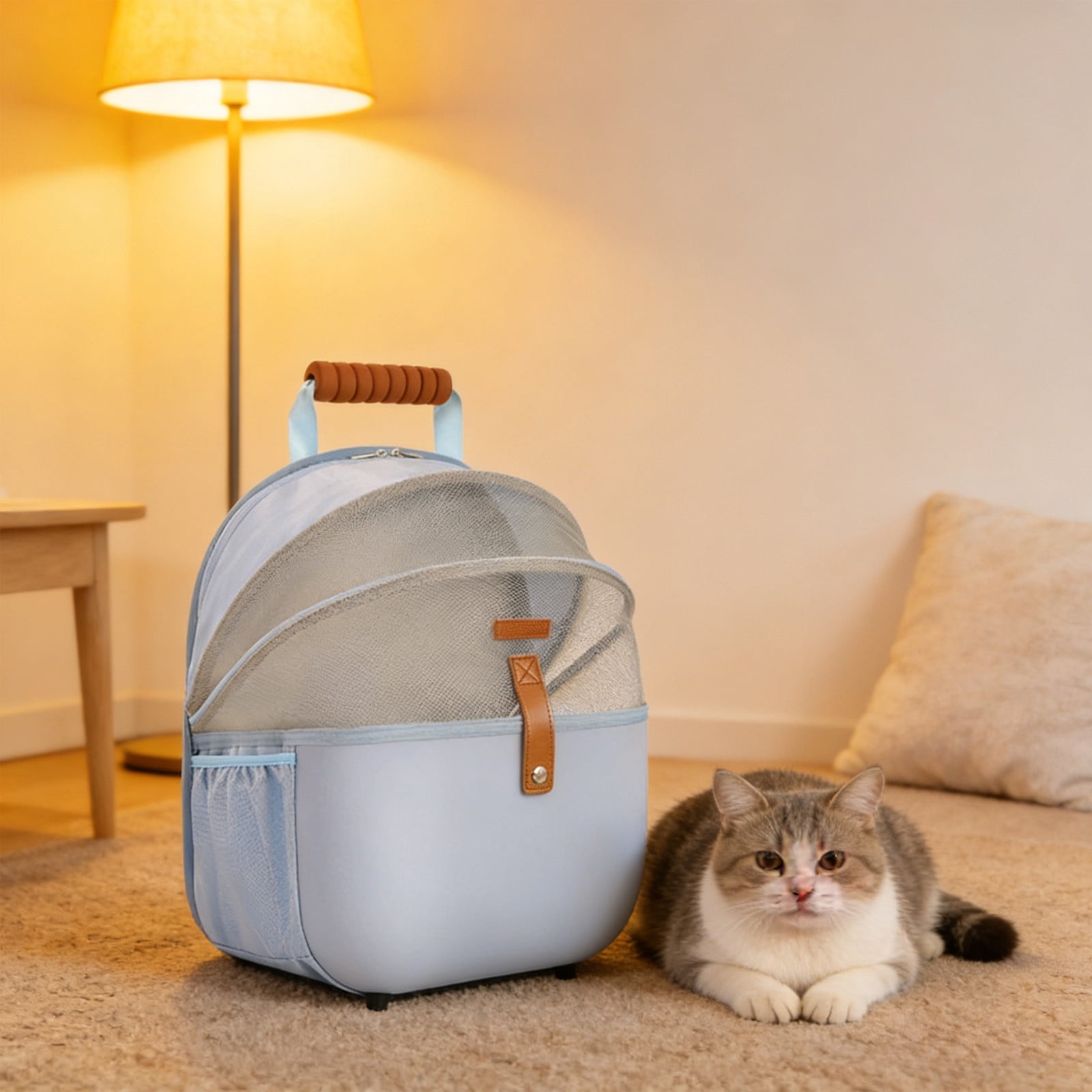 16.92X13.38X10.62 Inch Pet Backpack,Pet Cat Bag Out Portable Large Capacity Backpack Space Capsule Breathable Dog To Go With Supplies,Pet Supplies