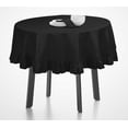 thumbnail image 2 of Vargottam Ruffle Tablecloth Cotton Solid Round Table Cover 64'' Diameter Black, 2 of 9
