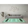 thumbnail image 3 of Ahgly Company Indoor Rectangle Abstract Light Blue Modern Area Rugs, 2' x 5', 3 of 4