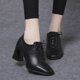 thumbnail image 5 of NECHOLOGY Botas Mujer Adulto Femenino Zapatos Botines para mujer Botines de mujer Moda Moda simple Color sólido Cómodo Tacón grueso Cuadrado (BK1, 7), 5 of 7