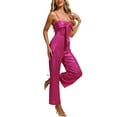 thumbnail image 4 of INSPIRE CHIC Women's Glitter V Neck Jumpsuit Sleeveless Party Clubwear Spaghetti Strap Cami Romper XS Hot Pink, 4 of 5