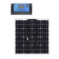 thumbnail image 1 of 50W 18V Monocrystalline Solar Panel Module Kit High Efficiency IP65 Water Resistance with 10/20/30/40/50A Solar Controller PWM Intelligent Regulator for Home RV Car Boat Batterys Charging, 1 of 7
