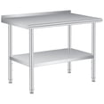 thumbnail image 1 of Bingirl 48 x 24 Inches Commercial Heavy - Duty Stainless Steel Prep Table with Backsplash and Adjustable Under Shelf for Kitchen and Restaurant Business, 1 of 6