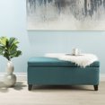thumbnail image 3 of Storage Ottoman, Upholstered Fabric Ottoman with Storage, Storage Bench with Safety Hinge, for Entryway Living Room  Bedroom, Teal, 3 of 8