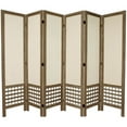 thumbnail image 1 of Oriental Furniture 67'' Tall Open Lattice Fabric 6 Panel Room Divider, 1 of 3