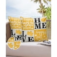 thumbnail image 6 of Pack of 2 Outdoor Pillow Covers, LOVE HOME Pumpkin Maple Leaf Yellow Check Plaid Waterproof Square Throw Pillowcase Cushion Decorative Pillow Covers for Couch Patio Tent, 24x24 in, 6 of 6