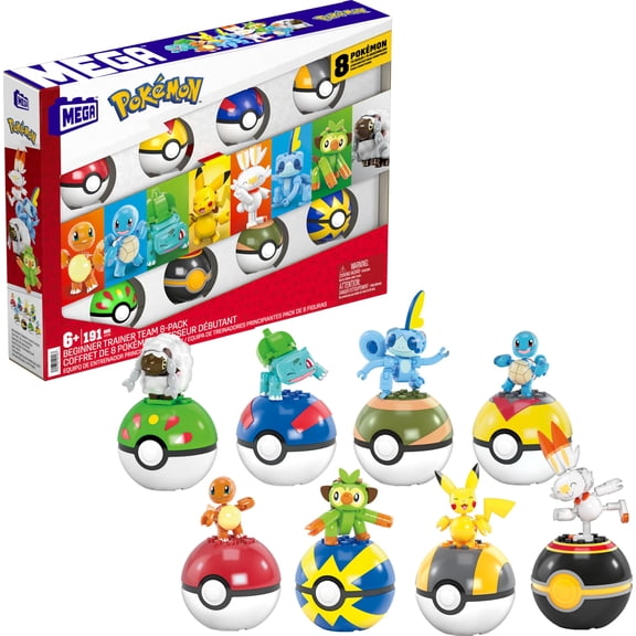 Paquete de inicio de Toy Mega Pokémon Trainer con 8 Pokeballs para niños de más de 6 años