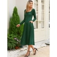 thumbnail image 4 of DARING DIVA Fall Casual A-Line Midi Tie Front Dress XS Dark Green, 4 of 6