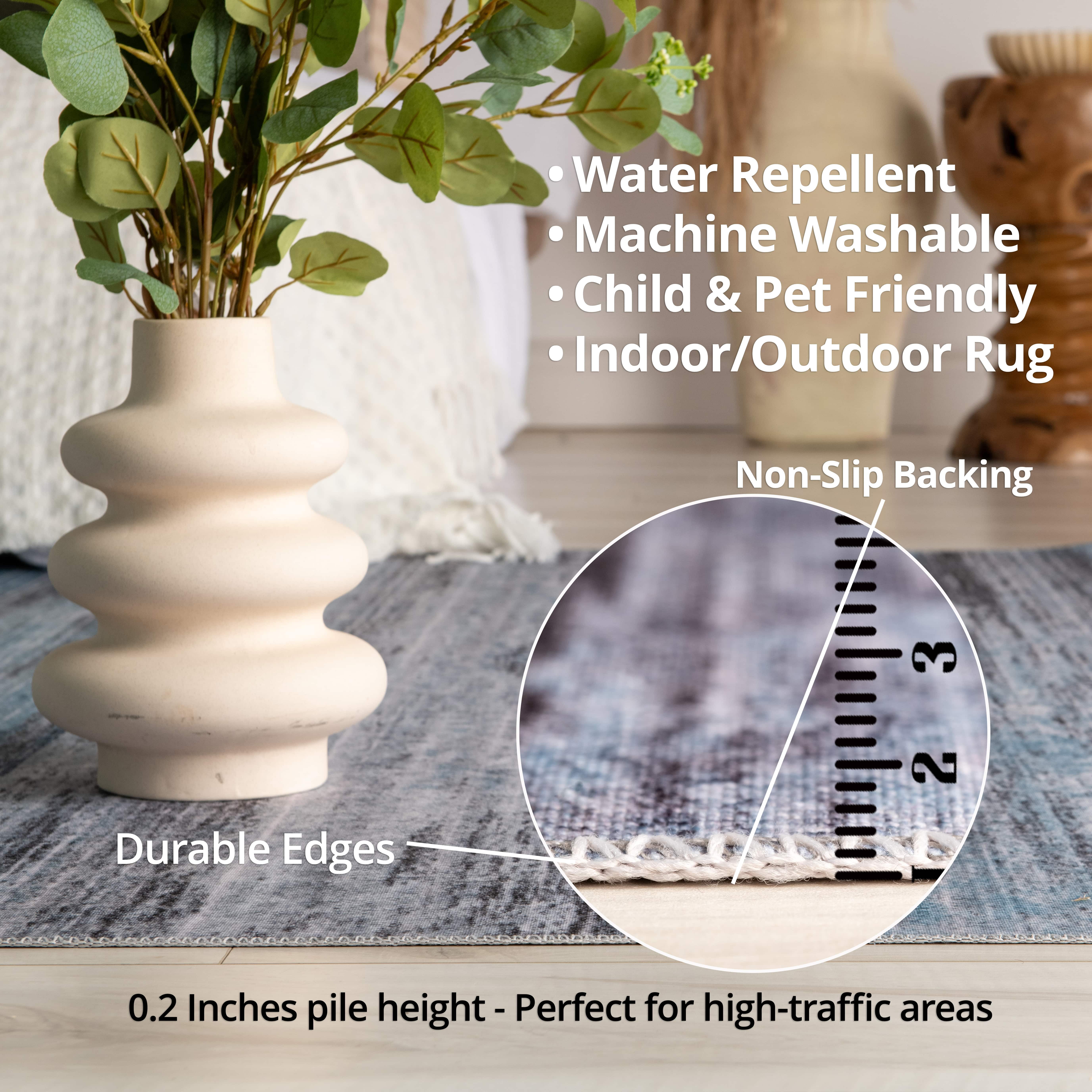 Rug Branch Emir Collection Traditional Oriental Water-Repellent Area Rug