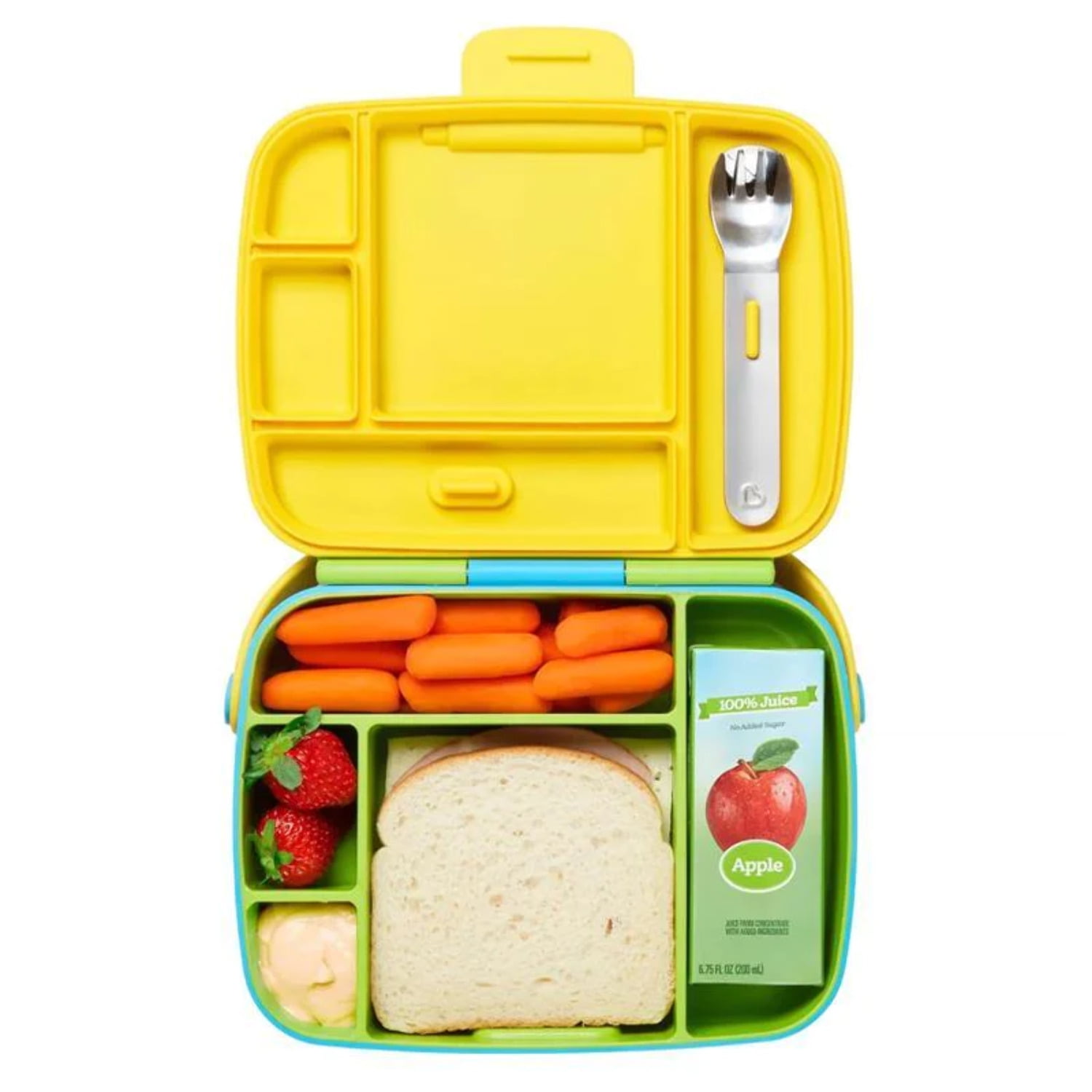 Munchkin - Lunch Bento Box with Stainless Steel Utensils