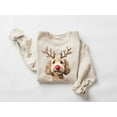 thumbnail image 2 of Reindeer Dog Sweater Shirt | Cute Holiday Puppy with Red Nose Graphic Sweatshirt, 2 of 5