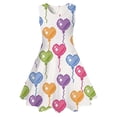 thumbnail image 4 of Spazoro Girls Midi Dresses, Balloon Print Sleeveless Crew Neck A-Line Casual Summer Dresses for Girls Multicolor Size 10-13, 4 of 6