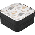thumbnail image 3 of SKYSONIC Cat Travel Jewelry Box PU Leather Jewelry Organizer Ideal Gift for Women Girls, Portable Mini Jewelry Travel Case for Stud Earrings Rings Necklaces Bracelets, 3 of 7
