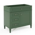 thumbnail image 2 of 36'' Bathroom Vanity without Top Sink, Modern Bathroom Storage Cabinet with 2 Drawers and a Tip-out Drawer, Solid Wood Frame, Green (NOT INCLUDE BASIN SINK), 2 of 7