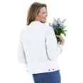 thumbnail image 2 of Woman Within Plus Size Stretch Denim Jacket Cropped Jean Jacket, 2 of 6