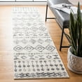 thumbnail image 2 of SAFAVIEH Tulum Leanna Distressed Geometric Runner, 2'2" x 9', Ivory/Grey, 2 of 7
